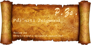 Pászti Zsigmond névjegykártya