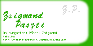 zsigmond paszti business card